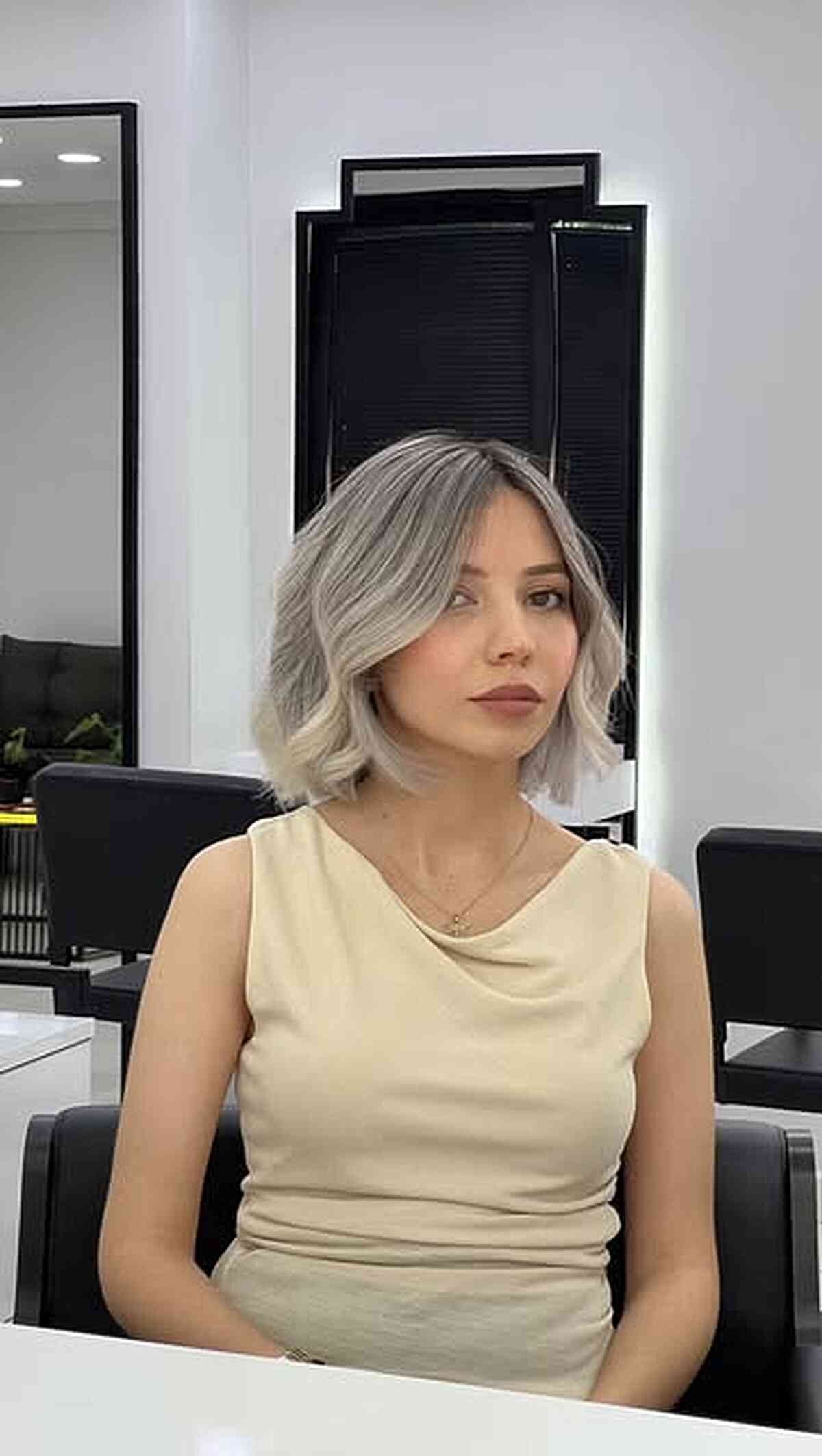 Stylish Blunt Bob with Soft Waves