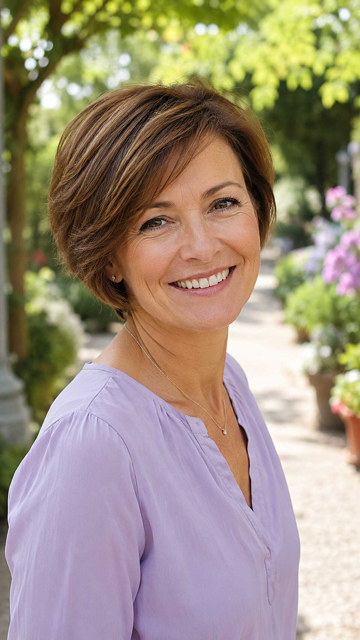 Graduated Short Bob with Honey Highlights