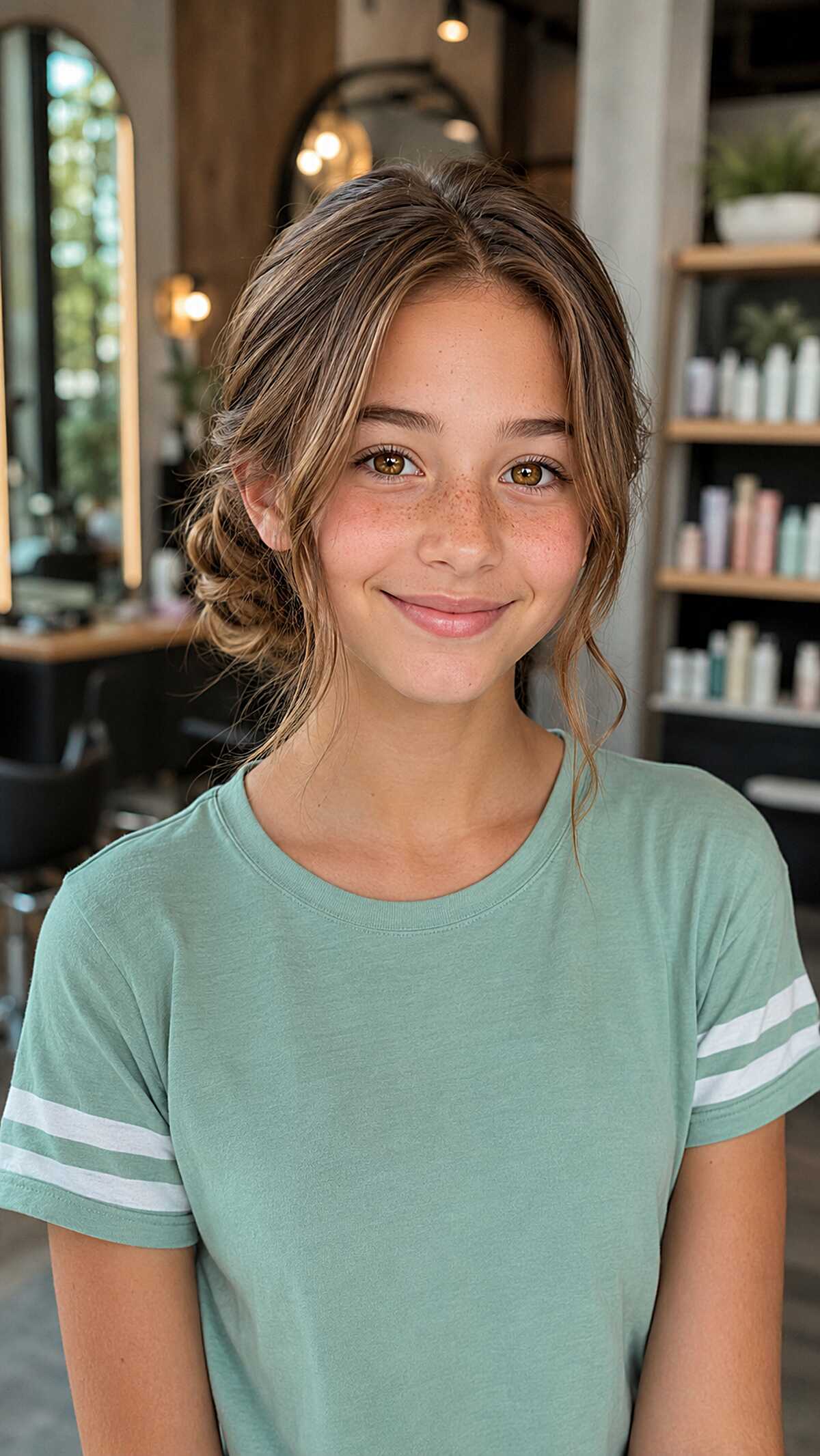 Messy Low Bun with Loose Waves Left Out