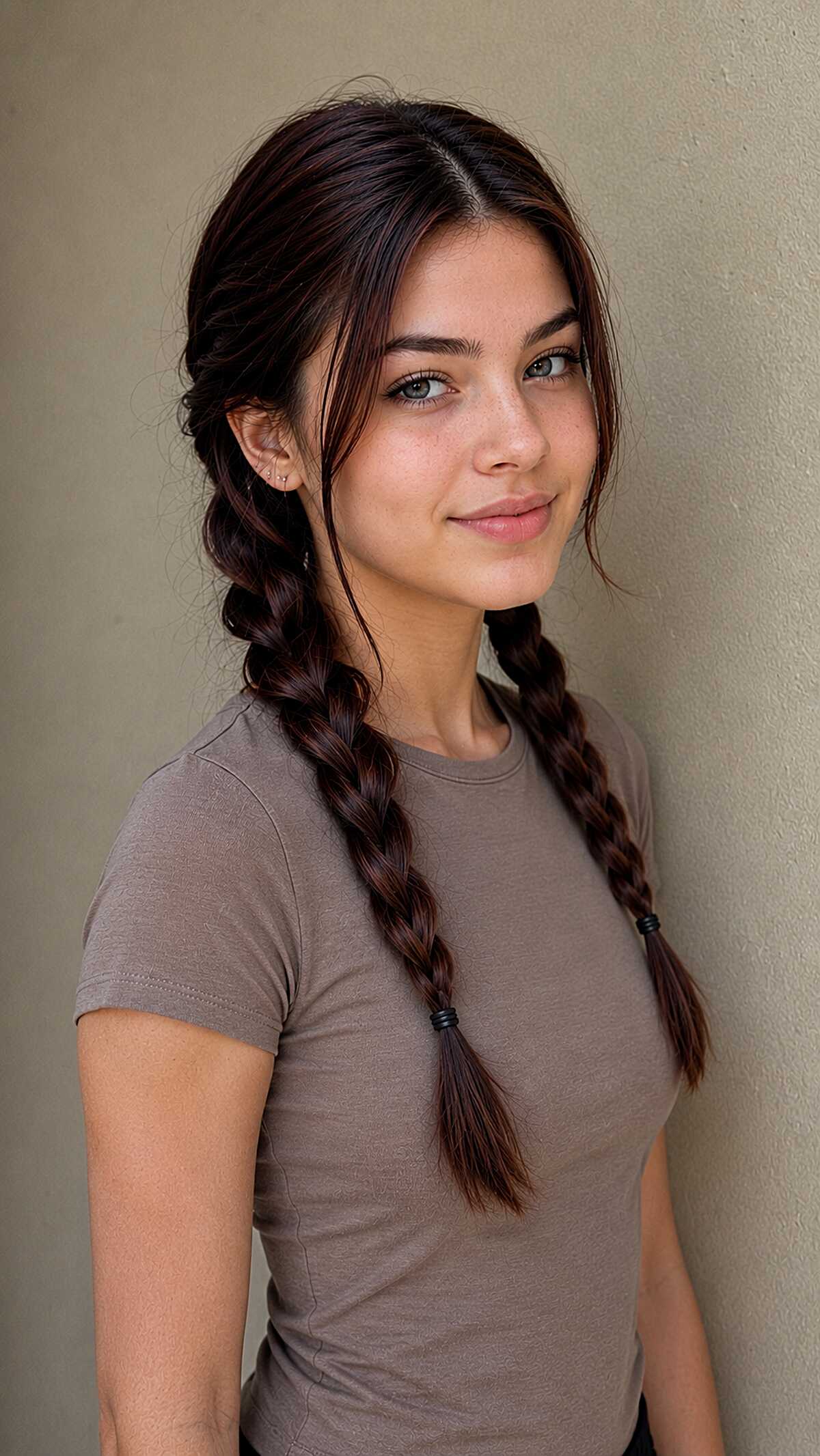 Side Braid with Intentional Flyaways and a Double Elastic