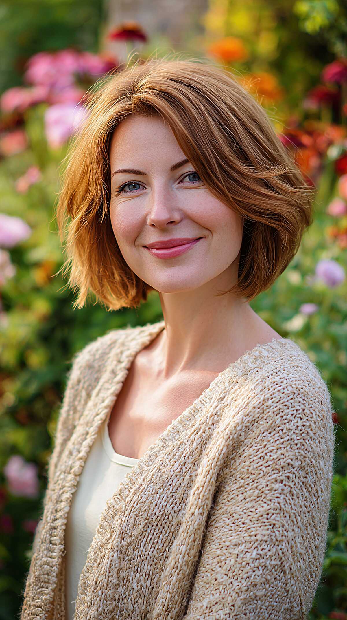 Textured Copper Bob with Lived-In Layers