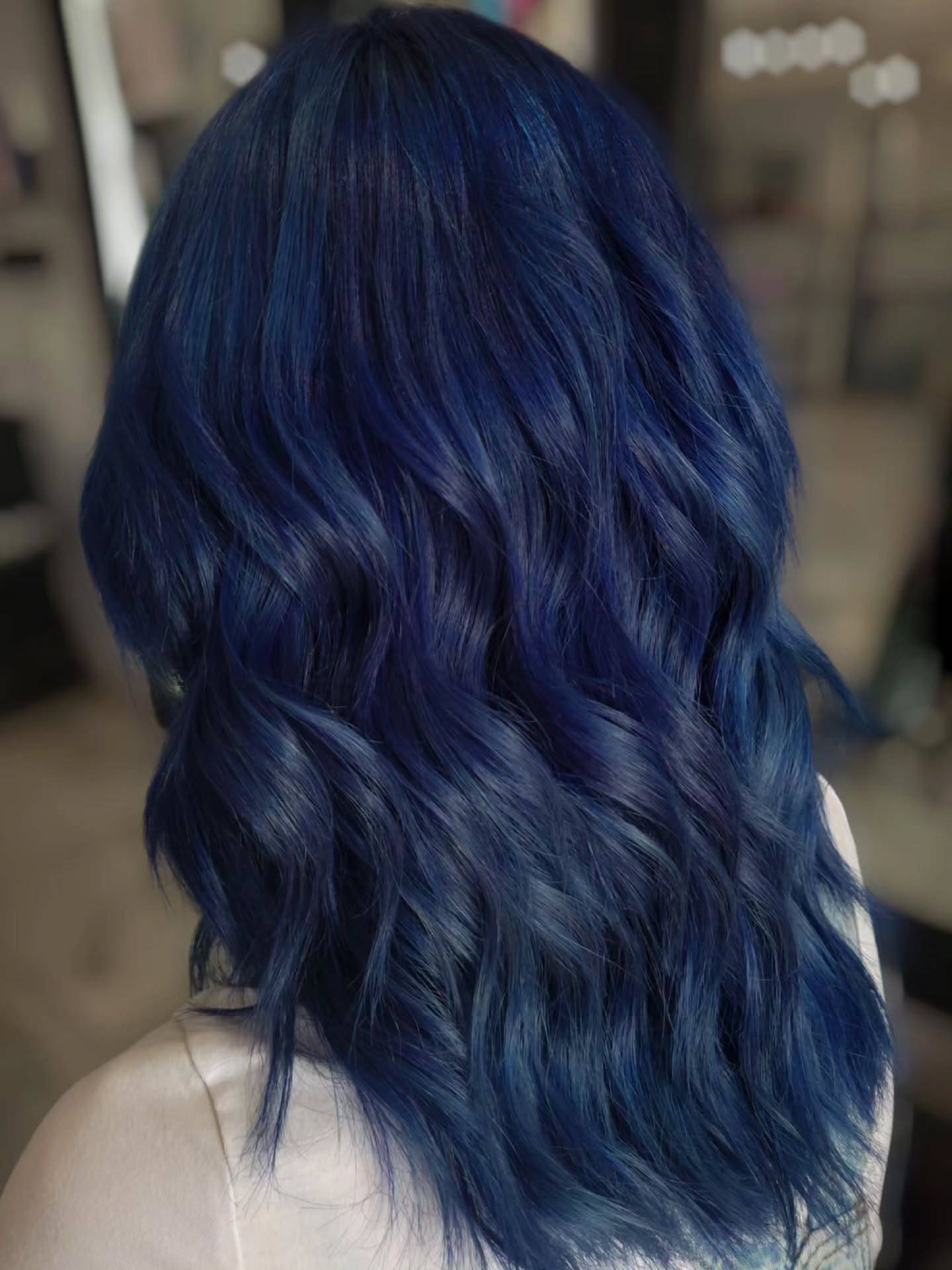 Textured Navy Long Waves with Subtle Dimension